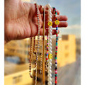 Miniatyrbillede 3 af 5: Bohemia Multilayer Smiley Pearl Rainbow Beaded Choker Halskæde Fo