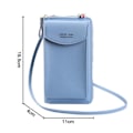 Miniatyrbillede 5 af 5: Pu Læder  Blokerende Crossbody Mobiltelefon Taske Til Kvinder Tegnebog Pung Blå