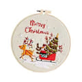 Miniatyrbild 1 av 5: Jul Broderikit Handbroderi Hantverksset inklusive Trådar Båge Nålpoint Korsstygn Kit för Vuxna Julklapp() Santa Claus and Elk