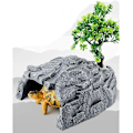 Miniatyrbillede 5 af 5: Reptil skjulested skildpadde bur kunstig plante befugtet habitat D