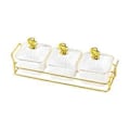 Miniatyrbilde 4 av 5: Tørket Frukt Snack Serveringsfat Appetittvekkerserveringsbrett Nordisk Nøttebrett Delt Serveringsfat for Fest Appetittvekker Krydder (3 Skåler Hvit) 3 Bowl White