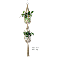 Miniatyrbild 1 av 3: 2 st Macrame Växthängare Vit Handgjord Bomullsrep Inomhus Utomhus Hängande Blomkruka (39)
