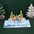 Pikkukuva 2 / 4: 3D-joulukortti, ponnahtava joulukortti, taitettu kolmiulotteinen onnittelukortti (Double Christmas Deer)