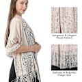 Miniatyrbillede 3 af 4: Ladiery Dame Floral Lace Sjal Med Kvaster, Blødt Mesh Frynser Wraps Til Bryllup Aften Festkjoler（Stil 14）