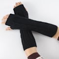 Miniatyrbillede 3 af 6: Strikkede handsker Fingerless Arm Warmers Tommelfingerhul Stretchy Handsker