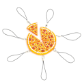 Miniatyrbillede 1 af 3: Pizza Vedhæng Nøglering Spænde Pung Taske Charm Nøgle Smykker Ornamenter (7 Stykker)