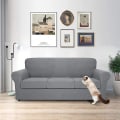 Miniatyrbillede 3 af 5: Udskiftning af sofa sædebetræk stof strækbart beskytter pudebetræk sofa slip（1 sæder vinrød）