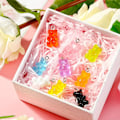 Pikkukuva 3 / 3: 45 kpl 9 väriä söpöjä karhu-riipuksia Gradientti 3d Gummy DIY Hartsi Karhu Riipukset Karhu Kaulakoru Riipukset