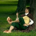 Miniatyrbillede 4 af 4: Unisex voksen hobbit fødder tøfler semi plys tøfler