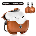 Pikkukuva 3 / 5: Nahkakotelo AirPods 3:lle Suojakotelo Iskunkestävä Kotelo Apple AirPod 1:lle ja Airpod 2:lle Kotelo ja Kotelo EarPodeille (LED-valo näkyvissä)
