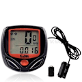 Miniatyrbillede 1 af 5: Cykelkode tabel, cykelhastighedsmåler speedometer odometer, med 14 funktioner, vandtæt LCD-skærm, sort