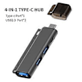 Pikkukuva 1 / 5: RYRA USB 2.0 Hub 4 in 1 Nopea Laajennus Telakka Type C Jakaja Monitoiminen