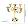 Miniatyrbilde 2 av 5: Lysestake for Søylelys Kandelaber Lysestake 5 Lys Sink Legering 5 Armer Lysestake for Borddekorasjon Eventmiddag (gylden) golden
