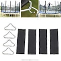 Miniatyrbild 4 av 5: 4x V-ring triangelspänne, metall trampolin nätspänne, fast utomhusutrustning för barns hoppstolar (med remmar) with Straps