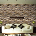 Pikkukuva 3 / 5: PVC-levy itseliimautuva seinäpaneeli 3D-paneeli 45CMX10M Retro Stone Brick