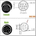 Pikkukuva 4 / 5: Mini Din 9Pin -sovitinkaapeli, erinomainen sähkönjohtavuus, 9-nastainen uros-uros-kaapeli mediakeskuksille ja vastaanottimille 1.8 meters single bend