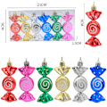 Miniatyrbillede 1 af 8: 6 stk. Jule slik ornamenter hængende glitter slikkepind ornamenter