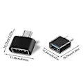 Miniatyrbild 3 av 5: Snabb USB 2.0 A till MicroUSB Typ C-omvandlare 480 Mbps Dataöverföring Stöder OTG-funktion för Olika Enheter Svart Black