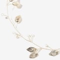 Miniatyrbillede 4 af 5: Guld laurbærkrans pandebånd med bånd blomsterkrone bryllup hoved