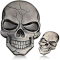 Pikkukuva 5 / 5: 3D Metallinen pääkallo-tarra autoon ja puhelimeen, Demon metal skull head body patch (pronssi)