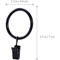 Miniatyrbillede 3 af 5: 20 stk rustfrie gardinringe med metalgardinkrogclips
