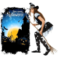Miniatyrbilde 2 av 5: 6 par Halloween-sokker Nyhet Halloween Lårstrømper Flaggermus Pum
