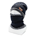 Miniatyrbillede 3 af 4: Vinter Beanie Hat Scarf Sæt Varmt Strikket Hat Tyk Fleeceforet Vinterhue (Grå)