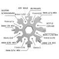 Miniatyrbild 3 av 5: 18-i-1 Snöflinga Multiverktyg, Rostfritt Stål Snöflinga Flasköppnare/platt Phillips Skruvmejsel Kit/skiftnyckel（2PCS）