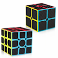 Miniatyrbillede 1 af 3: Kulfiber 2x2 3x3 Speed Cube Bundle, Magic Cube Puslespil Legetøj Børn