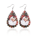 Miniatyrbillede 1 af 5: Julelæder pigør серьги, papai noel plaid серьги, ferie