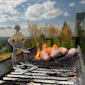 Miniatyrbilde 4 av 5: 5 rustfrie grillpinner for pølser, morsomme grillpinner i metall, gjenbrukbare grillgaffel pølseholdere, egnet for pølser