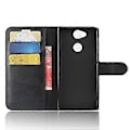 Miniatyrbillede 3 af 5: Litchi Tekstur PU Læder Wallet Stand Case til Sony Xperia XA2 - Sort Black