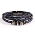 Miniatyrbillede 1 af 4: Flettet læderarmbånd, rustfrit stål inspirerende armbånd, håndlavet flettet læderarmbånd til mænd