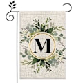 Miniatyrbillede 1 af 4: Haveflag Monogram Brev A-s Familie Efternavn 12,5x18 Tommer Dobbeltsidet Haveflag Til Udendørs Lille Sæk Initial Haveflag (g)（M）