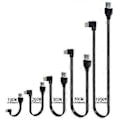 Miniatyrbilde 3 av 5: 10cm-1m Lengde USB til USB C Strømladekabel 480Mbps Dataoverføringskabel Støtter 10W Hurtiglading for Nettbrett 0.3m Bend left