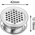 Miniatyrbillede 5 af 5: Runde ventilationsgitre i rustfrit stål, pakke med 10 til skab