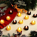 Miniatyrbillede 3 af 5: 24 stk. guld blinkende LED-telys sorte flammefri te-lys