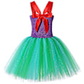 Pikkukuva 3 / 5: Prinsessa Tutu -tyttöjen LED-valollinen merenneitoprinsessamekko syntymäpäiväasu Halloween-asuun (XL (7-8V) punainen)