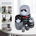 Miniatyrbillede 4 af 5: 5 stk. Sort Træ Matryoshka Dukke Russiske Nesting Dukker 5 Stykker