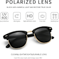 Pikkukuva 2 / 4: Polaroid Retro Pyöreät Puolireunattomat Aurinkolasit UV-Suojalla Miehille/Naisille