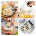 Miniatyrbillede 4 af 4: Dej Blander Rustfrit Stål Kage Cutter, Kage Cutter & Dej Mixer Med 4 Blade Kage Cutter Dej Masher（Sort）