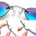 Pikkukuva 2 / 4: Miesten retrotyyliset pyöreät klipsikiinnitteiset nenälasit Matrix Morpheus -elokuvan kehyksettömät aurinkolasit Ice Blue Lens