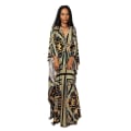 Miniatyrbillede 2 af 5: Dame Print Maxi Kjole Flagærme Strandkjole Plus Size Sommerkjole Badetøj Kaftan Cover-ups Dn0533