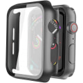 Miniatyrbild 1 av 4: Hård PC-fodral med skärmskydd i härdat glas, kompatibel med Apple Watch Series 6 SE Series 5 Series 4 40 mm - Svart, 2-pack