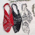Miniatyrbild 2 av 3: 3 st Chiffon Bandana Näsduk Scarf Blommig Hårbandana Triangel Huvudduk