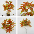 Miniatyrbillede 4 af 4: Kunstig Ahornblad Ahornblad En Buket Lilla Ahornblad Buket Realistisk Simulering Ahornblad Planter