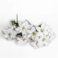 Miniatyrbillede 3 af 5: Kunstig Julestjerne Jule Røde Blomster Hoved Buket 7 Stængler Red