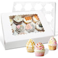 Miniatyrbilde 1 av 6: 12-paknings cupcake-boks, rommer 12 standard cupcakes, matkvalitets cupcake-holder bakebrettboks, med vindu og fôr