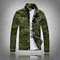 Miniatyrbillede 3 af 5: 2025 Herre Denimjakke - Casual Slim Fit Bomuldsjakke for et Stilfuldt Look, Perfekt til Enhver Lejlighed Army Green 3XL