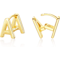 Miniatyrbild 1 av 4: Initiala örhängen för kvinnor 14K guldpläterade 26 bokstäver A-Z Ea
